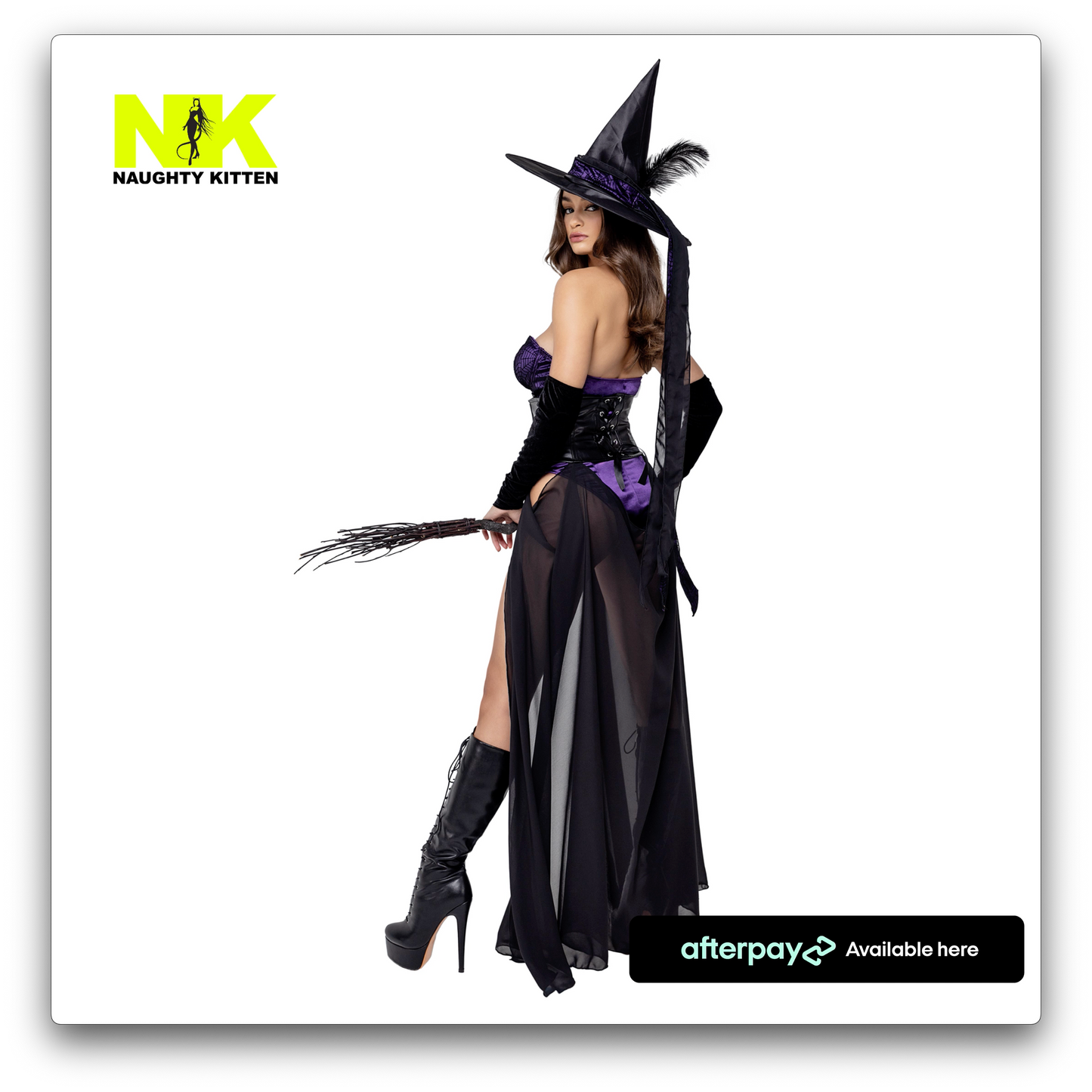 Naughty Kitten Clothing Dark Spell Seductress Costume Back Rear View Halloween Costume