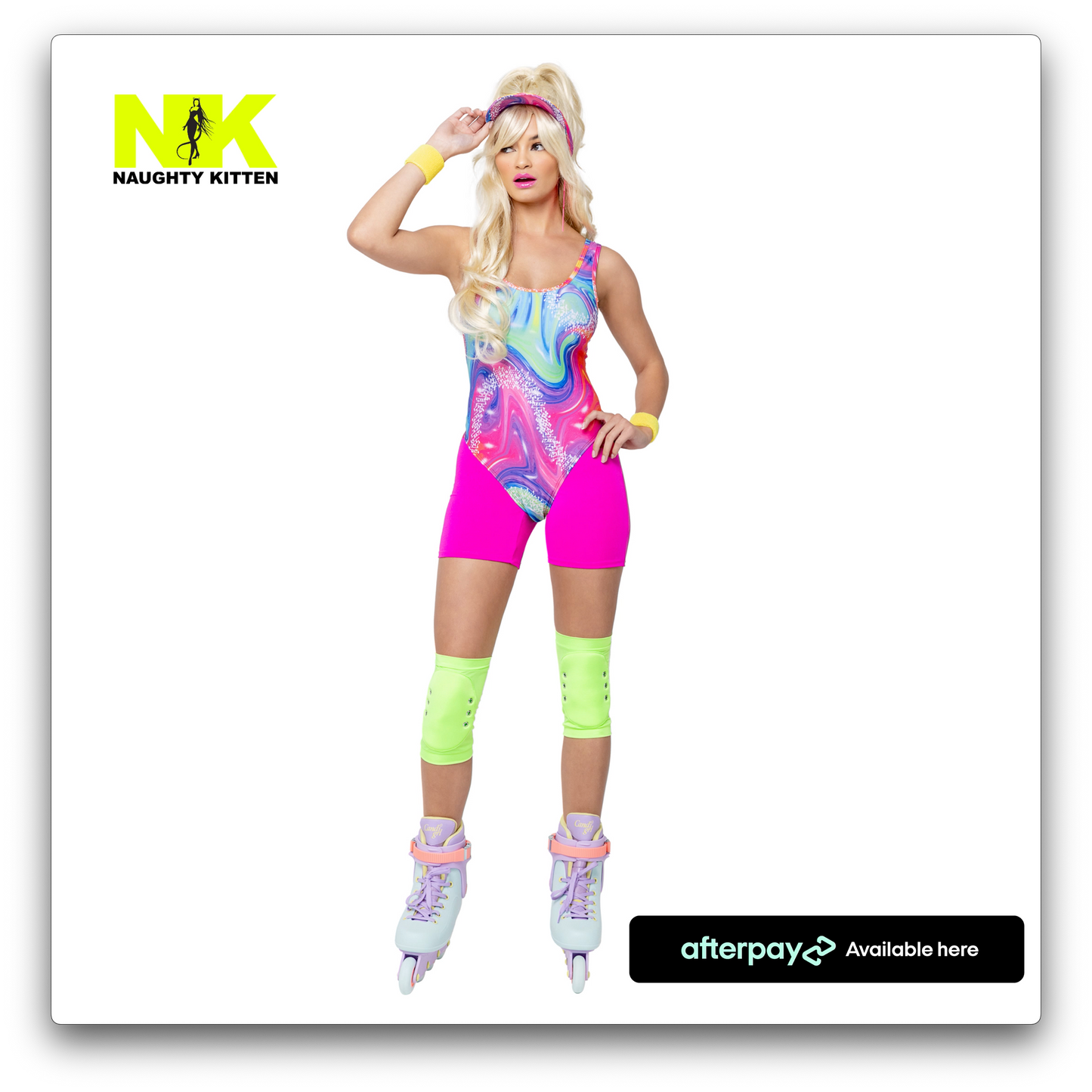 Naughty Kitten Clothing Retro Rollerblade Doll Costume front View Halloween Costume 