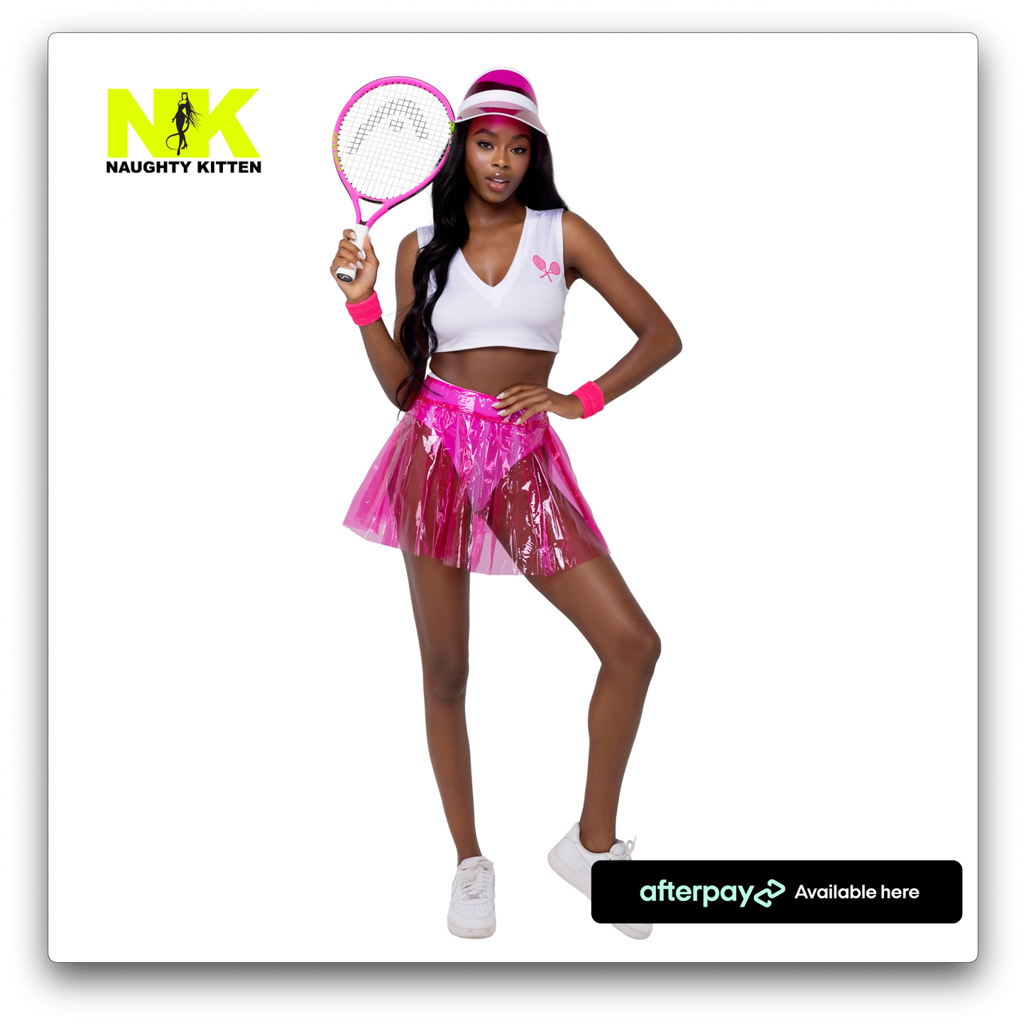 Naughty Kitten Clothing Tennis Court Hottie Costume Front View Halloween Costume Barbie 