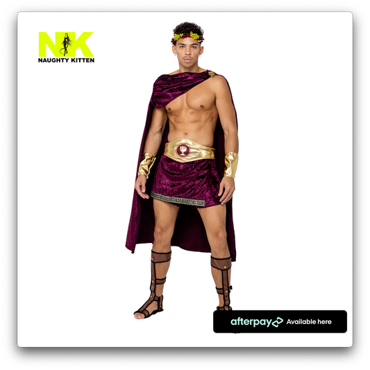 Naughty Kitten Clothing Men’s God Of Wine Costume Front View Halloween Costume