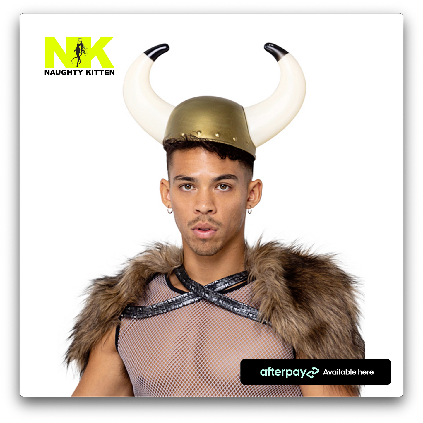 Naughty Kitten Clothing Viking Hat Front View Halloween Costume Accessories