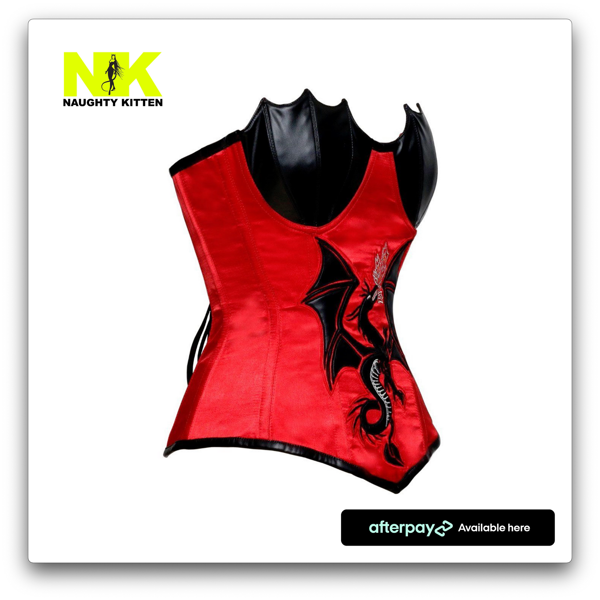 Naughty Kitten Clothing Ashen Deluxe Dragon Corset Side View
