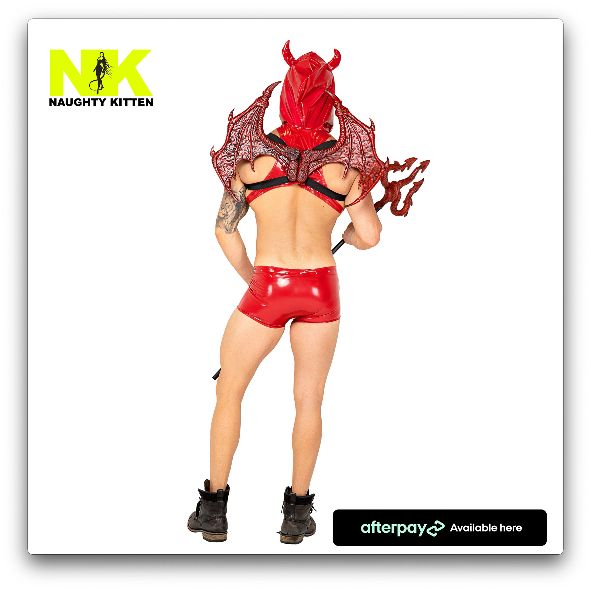 Naughty Kitten Lucifers Desire Devil Costume Rear Back View Halloween Costume