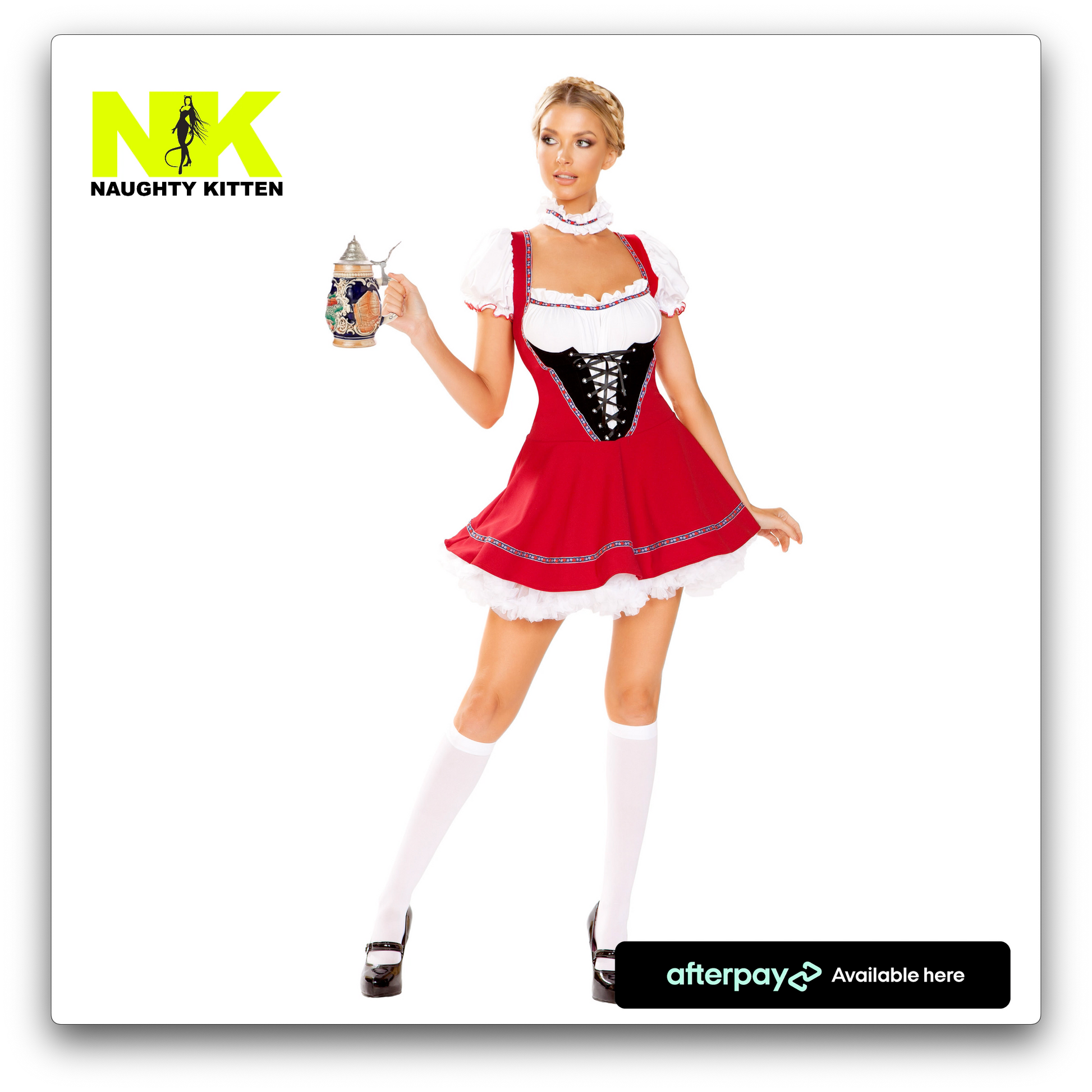 Beer Wench Costume - Naughty Kitten Clothing Front View Oktoberfest Costume Halloween Costume