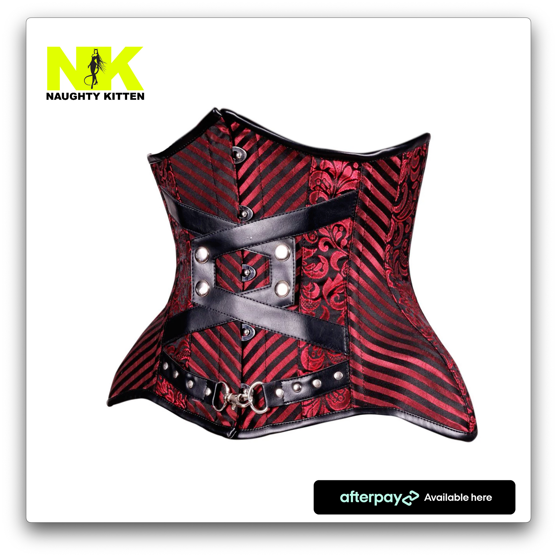 Naughty Kitten Clothing Raquel Deluxe Under Bust Corset Side View Front View