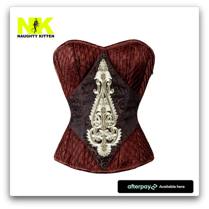 Autumn Deluxe Embroidery Corset Front View- Naughty Kitten Clothing
