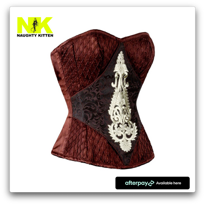 Autumn Deluxe Embroidery Corset Side View- Naughty Kitten Clothing