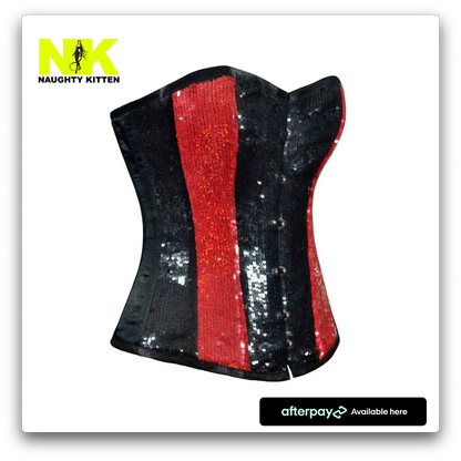 Naughty Kitten Clothing Piper Sequin Panel Corset SIde View