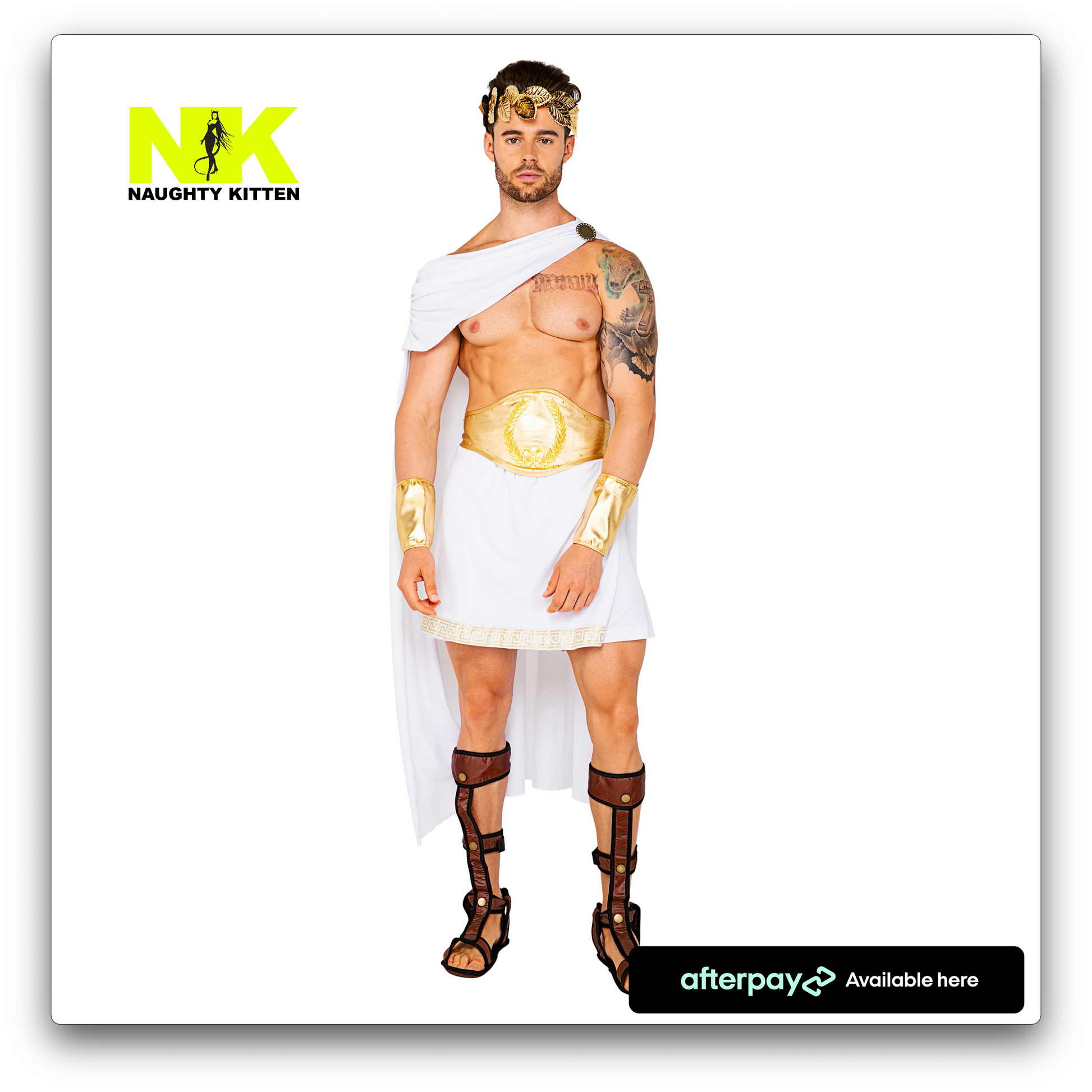 Naughty Kitten Clothing Olympian God Costume Front View Halloween Costume