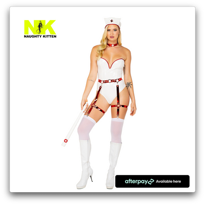 Naughty Kitten Naughty Clothing Nurse Costume Front View Halloween Costumes