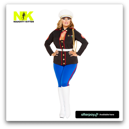 Naughty Kitten Clothing Sexy Marine Corporal Costume Front View Halloween Costume Plus Size