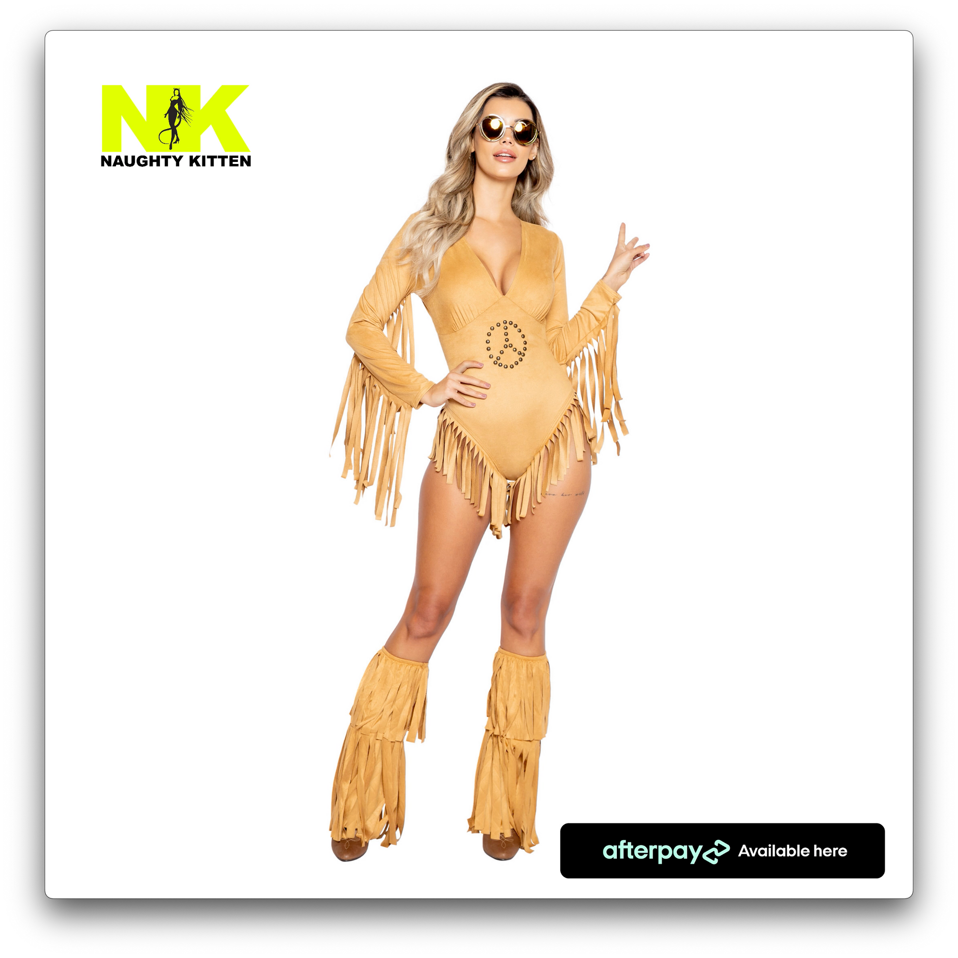 Naughty Kitten Clothing Peace Lover Costume Front View Halloween Costume