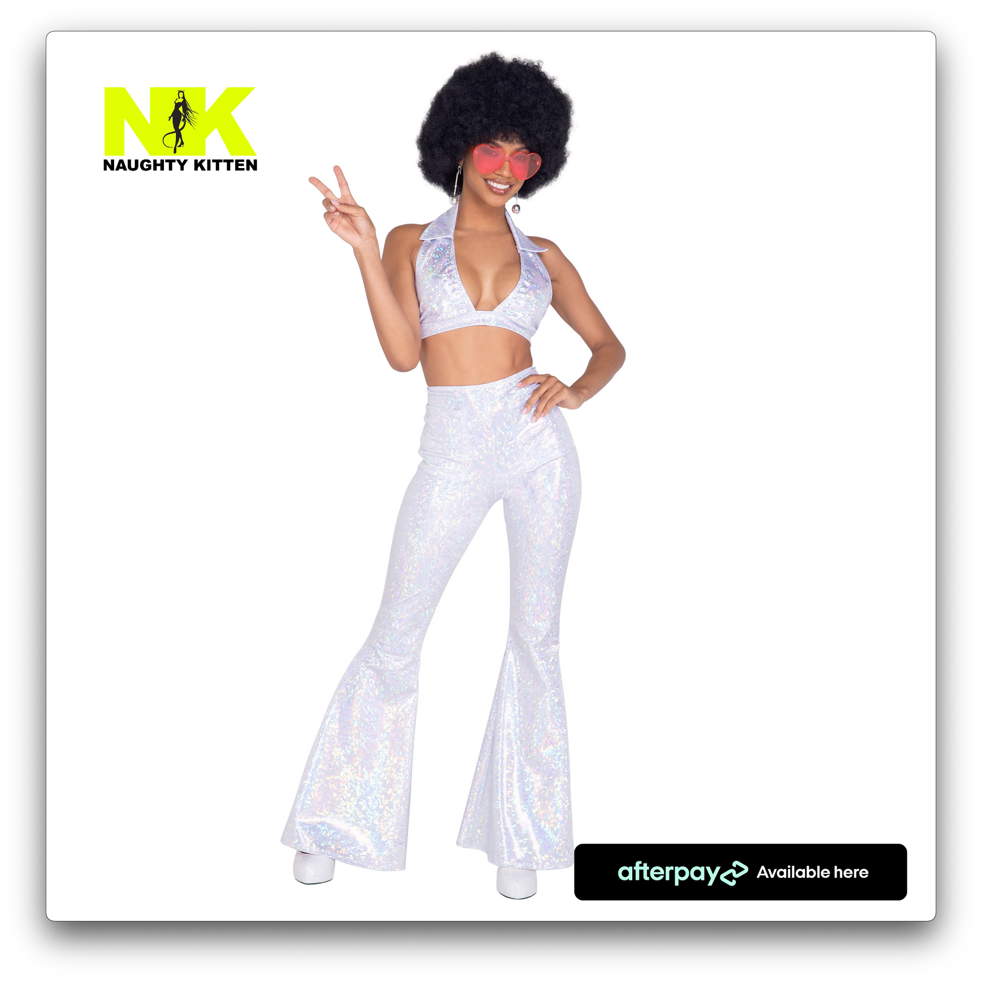 Disco Fever Costume Front View - Naughty Kitten Clothing Halloween Costume
