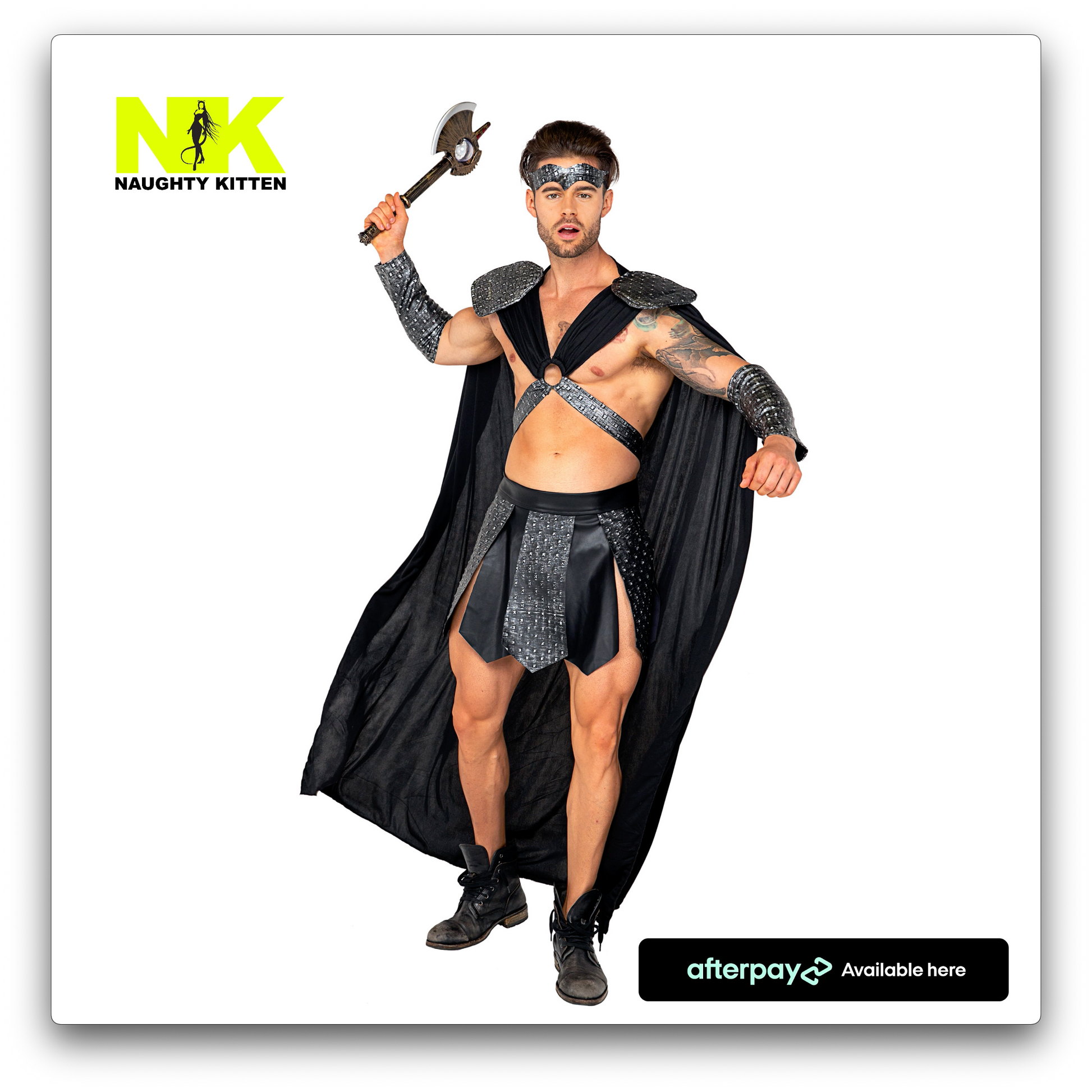 Naughty Kitten Clothing Valiant Gladiator Costume Back Rear View Halloween Costume