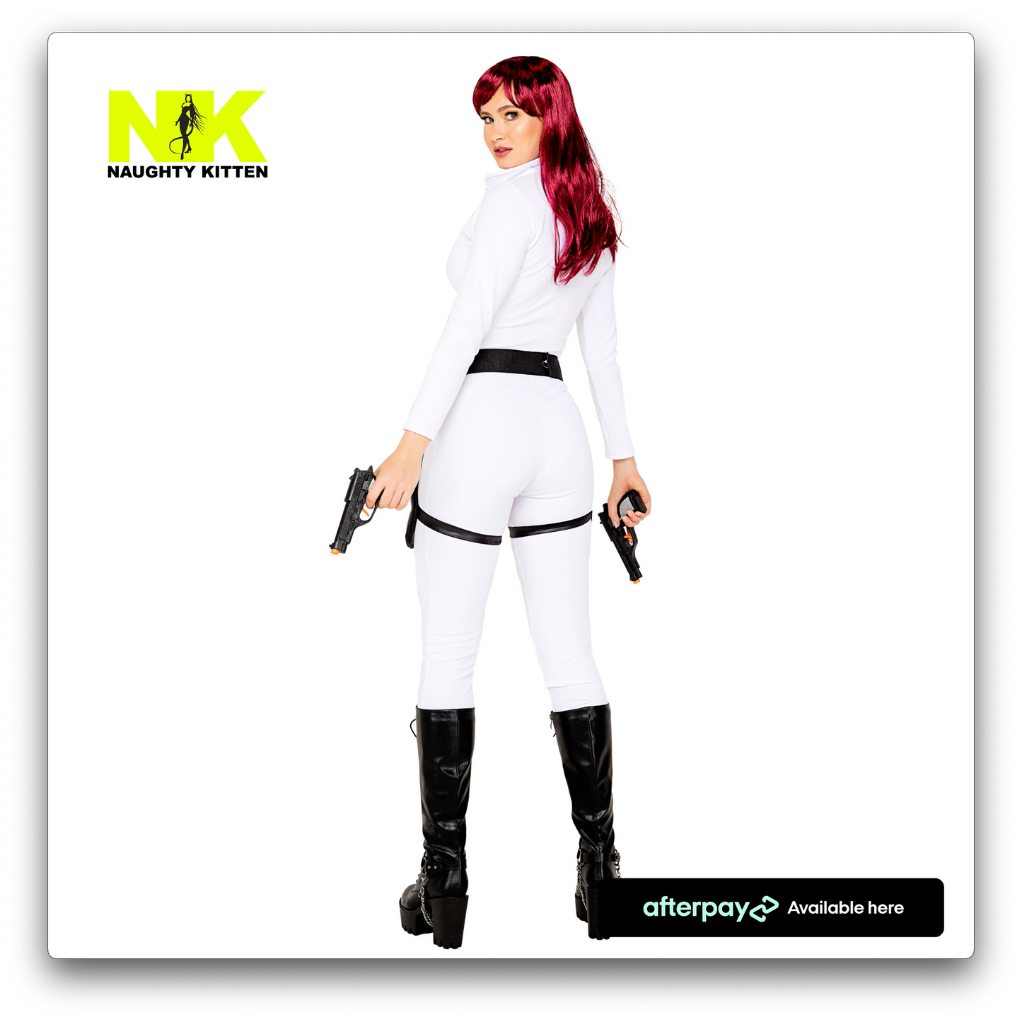 Black Ops Spy Costume Back Rear View - Naughty Kitten Clothing Halloween Costume