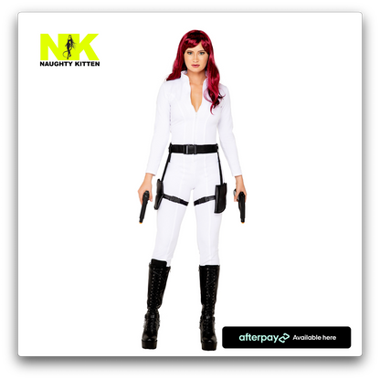 Black Ops Spy Costume Front View - Naughty Kitten Clothing Halloween Costume
