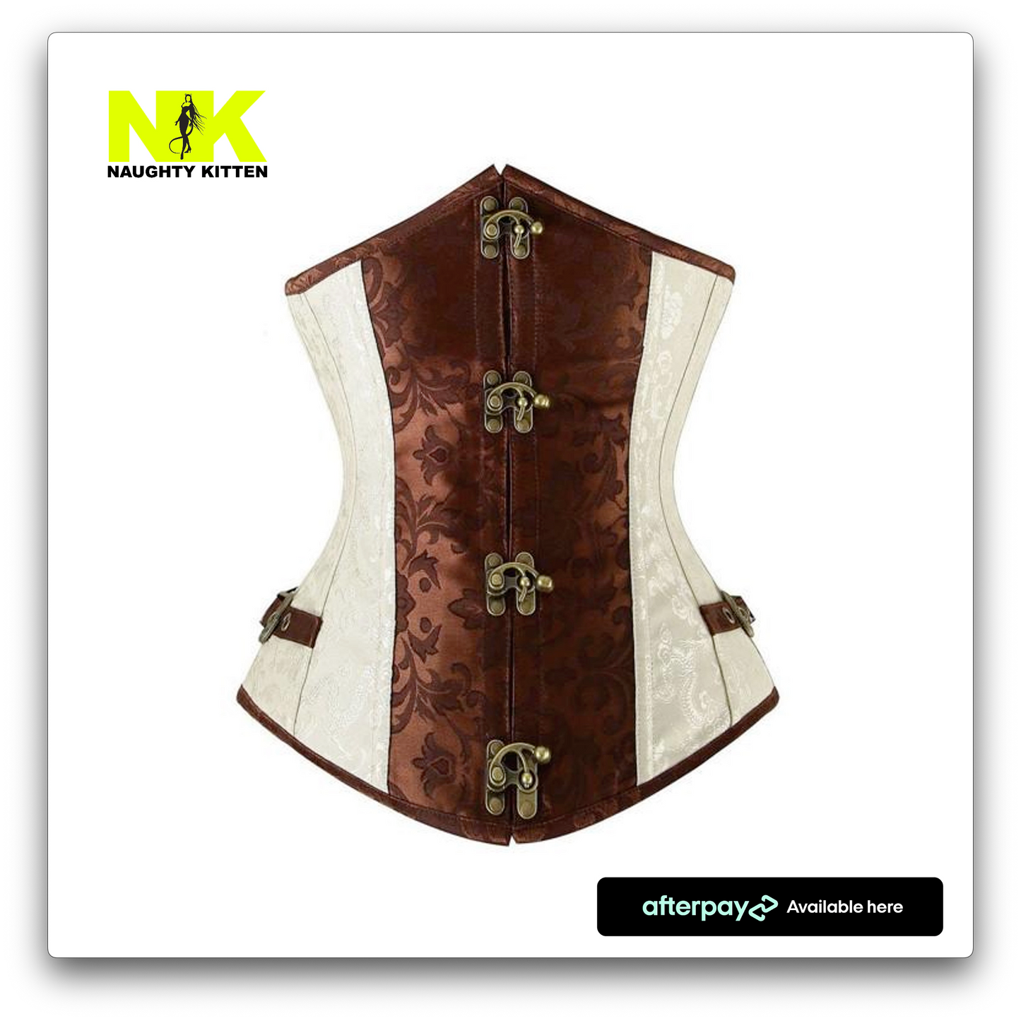 Constance Renaissance Under-bust Corset Front View - Naughty Kitten Clothing 