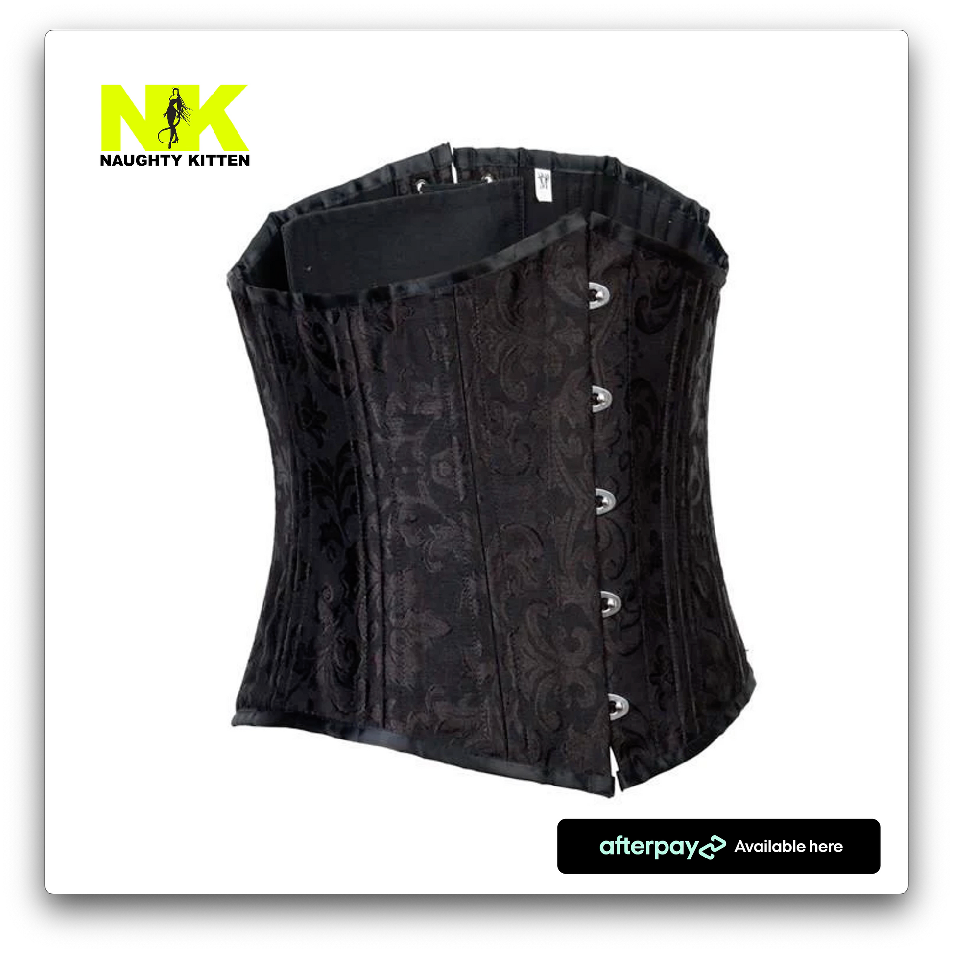 Grace Brocade Under-bust Corset Side View - Naughty Kitten Clothing