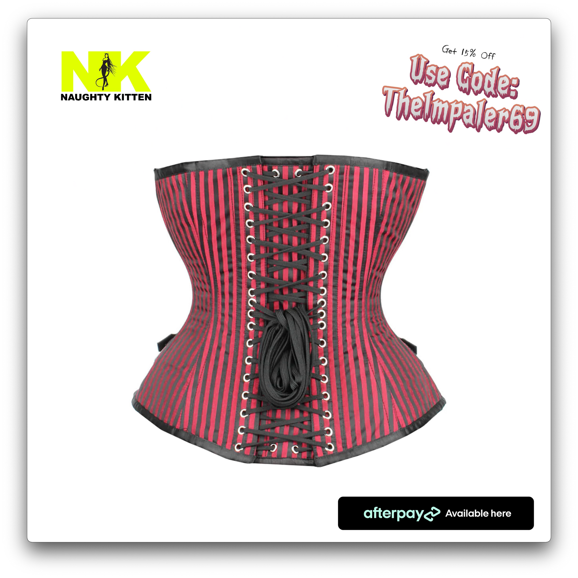 Naughty Kitten Clothing The Impaler's Embrace Corset Back Rear View