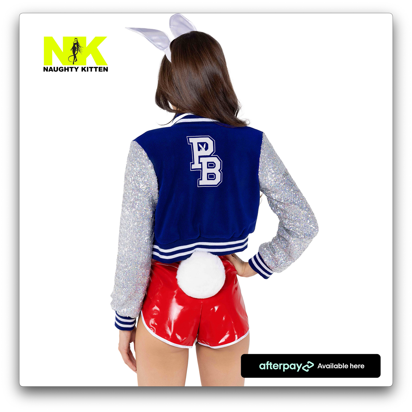 Naughty Kitten Clothing Playboy Athlete Costume Back rear View Playboy Costume