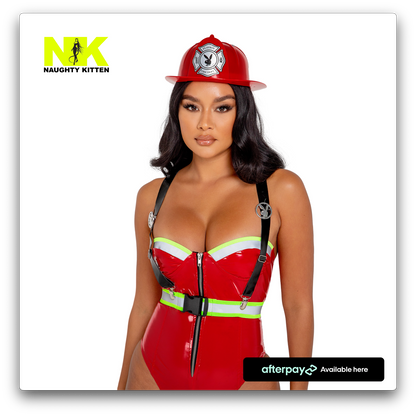Naughty Kitten Clothing Playboy Smokin Hot Firegirl Costume Front View Playboy Costume