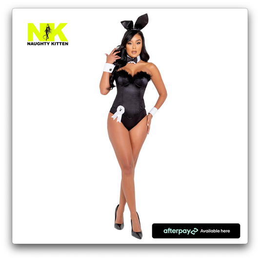   Naughty Kitten Clothing Playboy Boudoir Bunny Costume Black Front View Playboy Costume