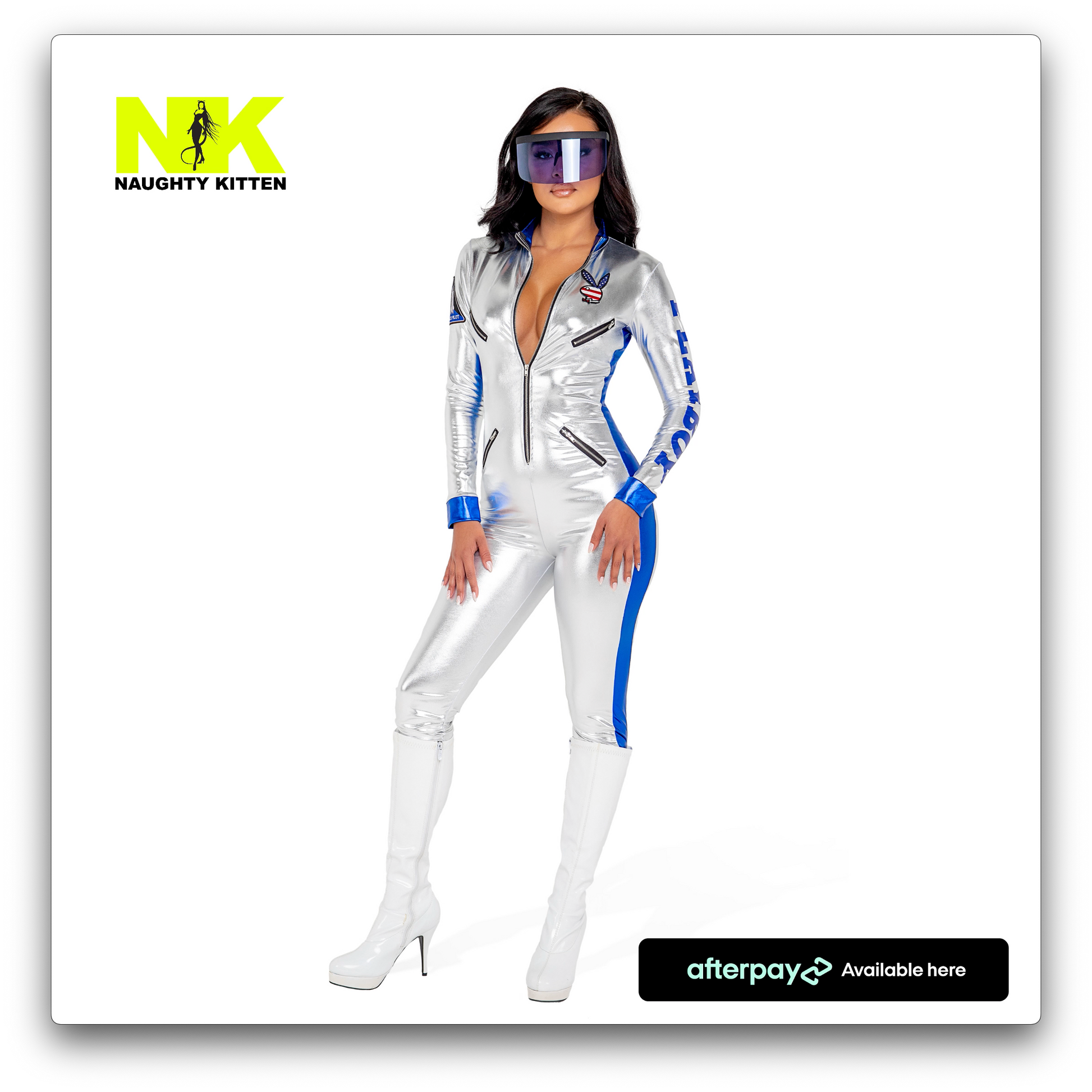 Naughty Kitten Clothing Playboy Astronaut Costume Front View Playboy Costume