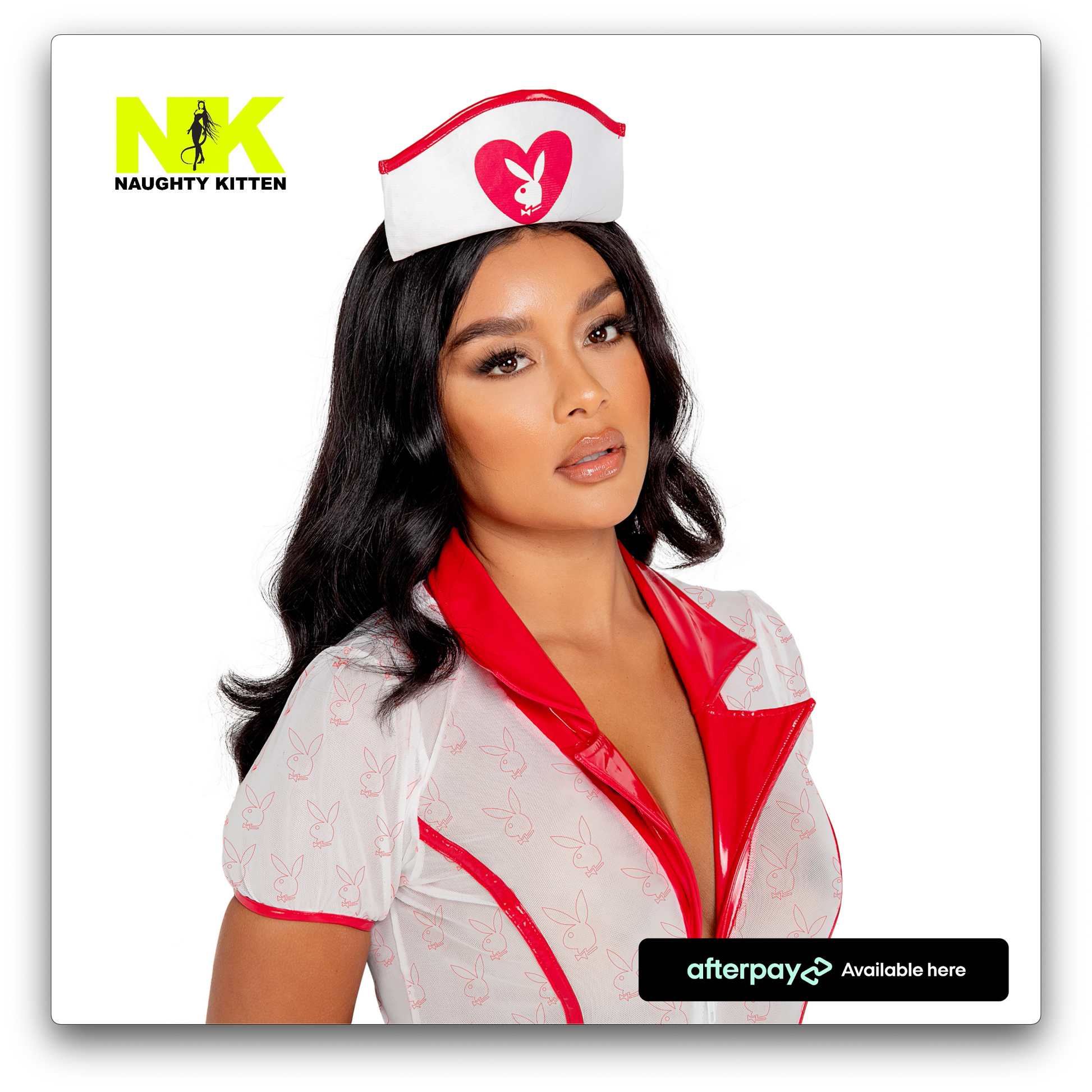 Naughty Kitten Clothing Playboy Sexy Retro Nurse Costume Front View Playboy Costume