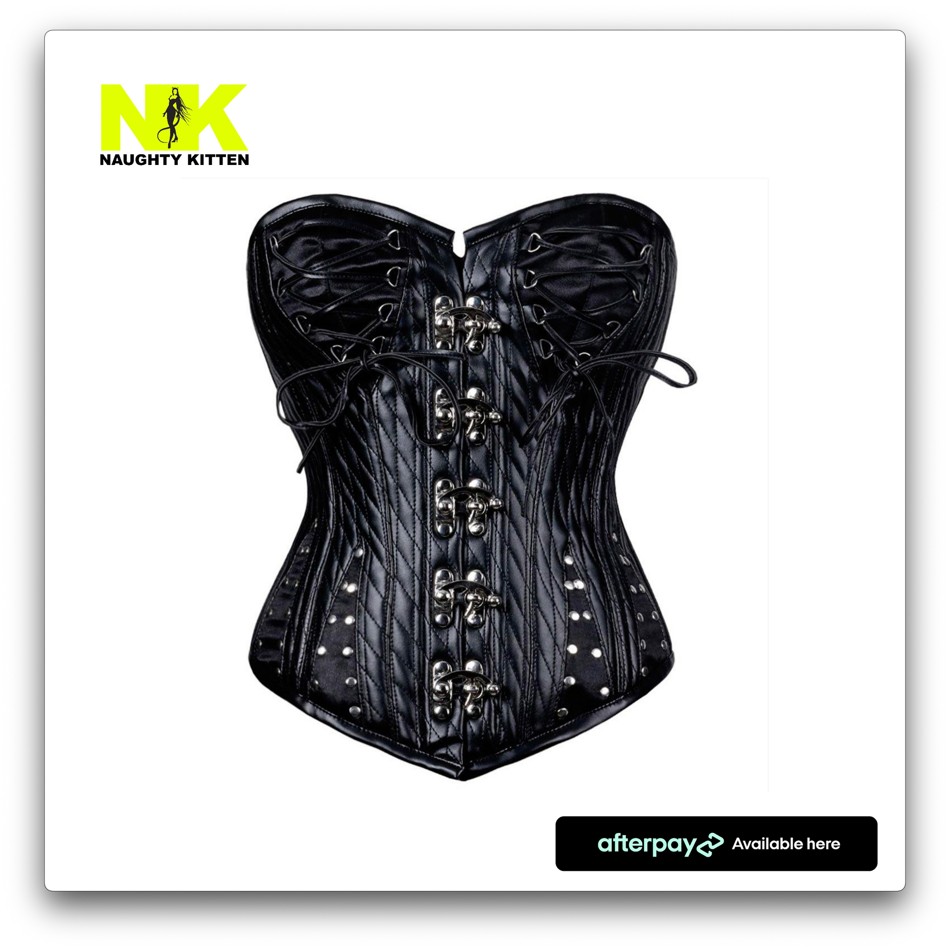 Naughty Kitten Clothing Kitten Luci-Purr Gothic Corset Front View