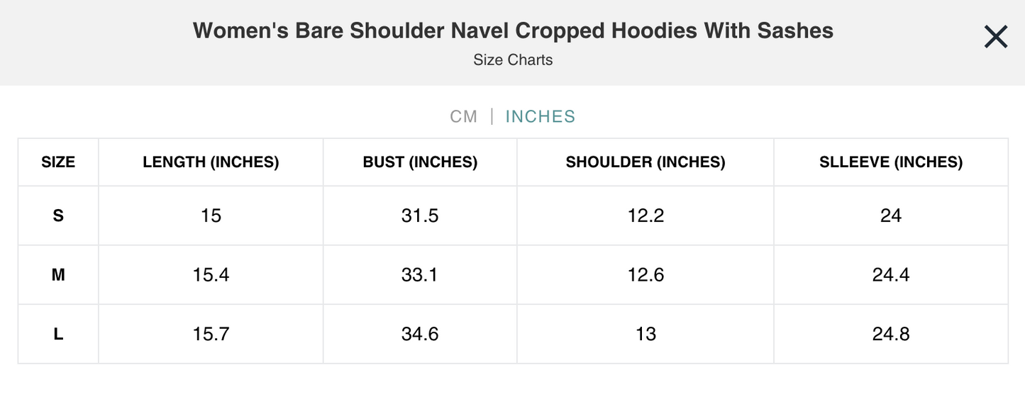 Naughty Kitten Clothing Women's Size Chart Inches