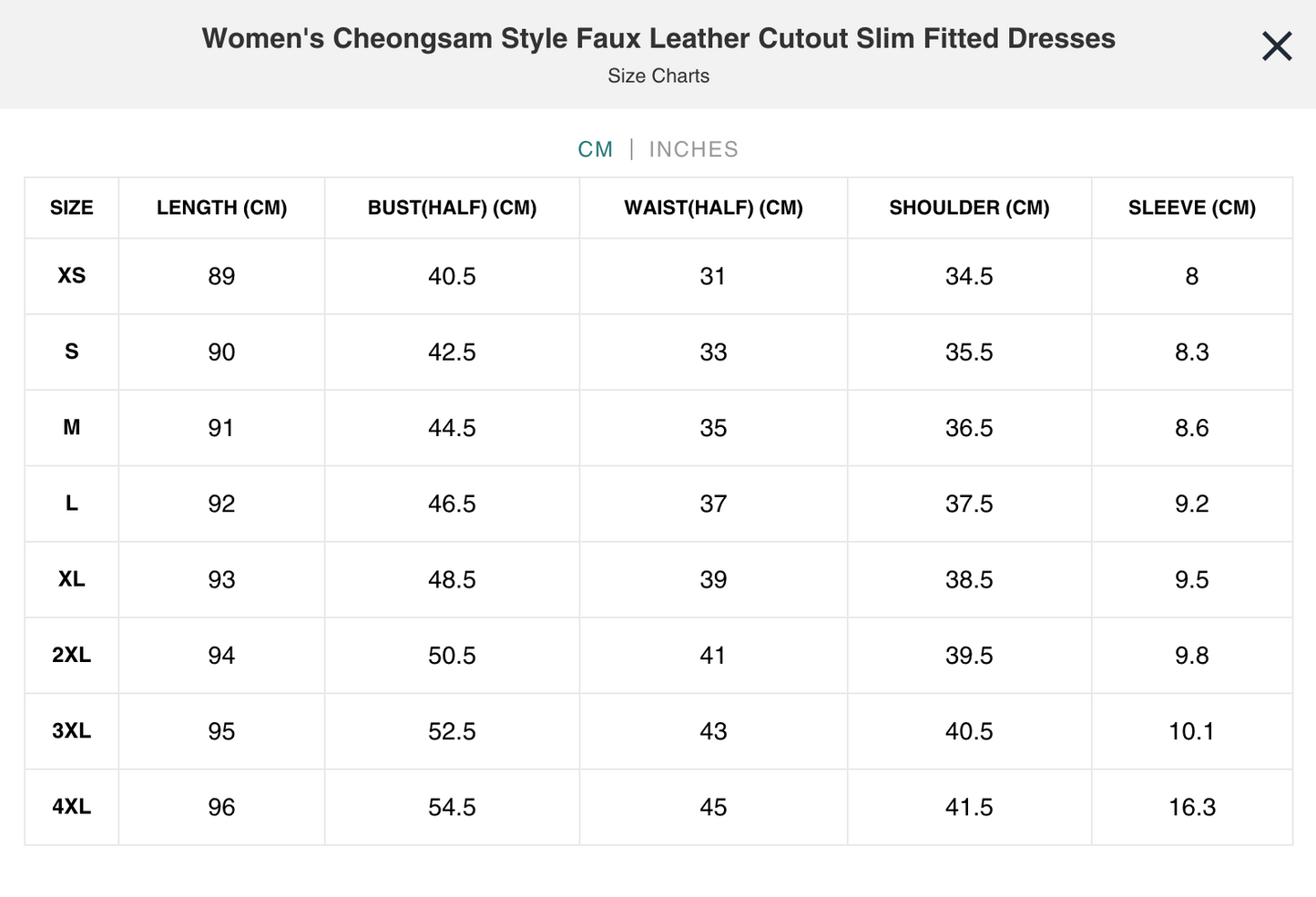 Naughty Kitten Clothing Size Chart Centimetres 