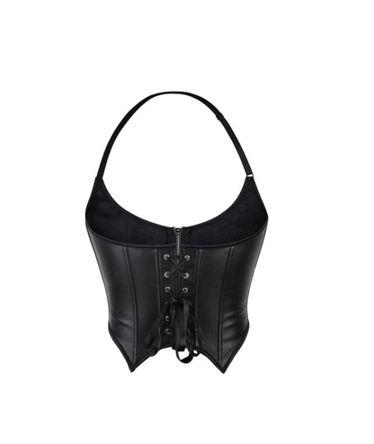 Naughty Kitten Clothing Punk Zipper Halter Bustier Rear View Alternative Gothic Clothing