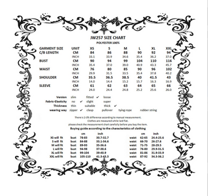 Naughty Kitten Clothing Nocturne Kitty Hooded Coat Alternative Women's Gothic Wear Size Chart