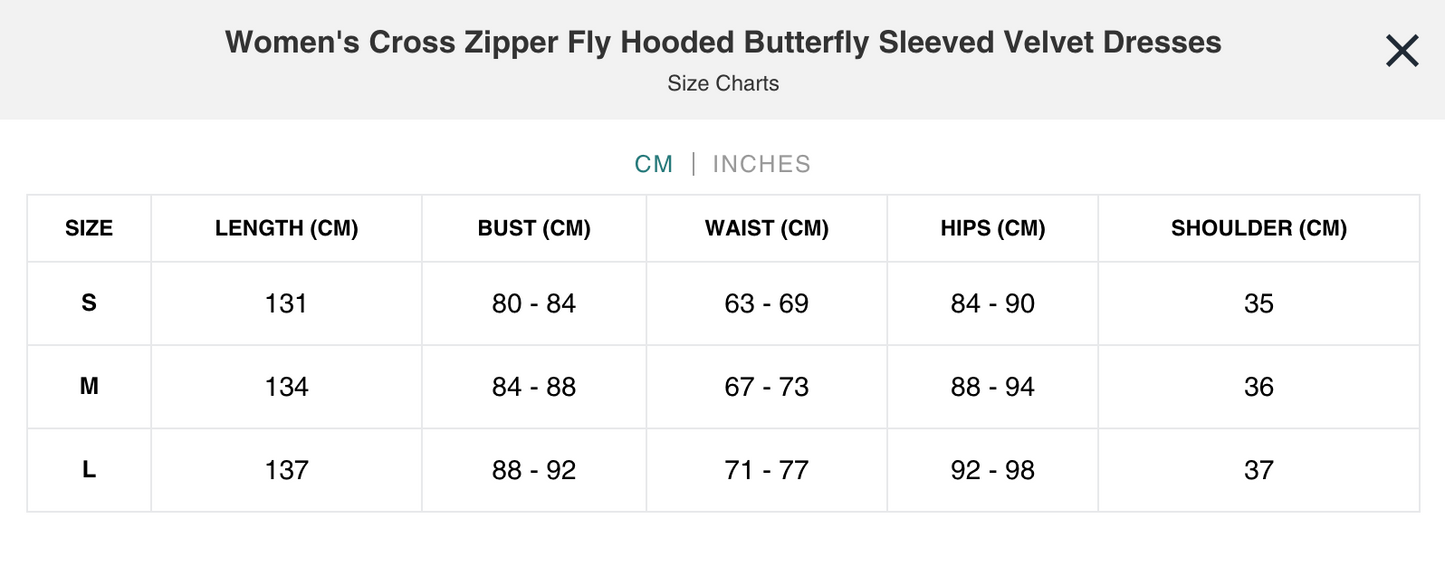 Cross Zipper Fly Hooded Butterfly Sleeved Velvet Dress