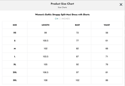 Naughty Kitten Clothing Devil Fashion Size Chart Centimetres