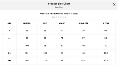 Naughty Kitten Clothing Midnight Ritual Chain Top Close Up View Gothic Alternative Women's Wear Size Chart Centimetres 