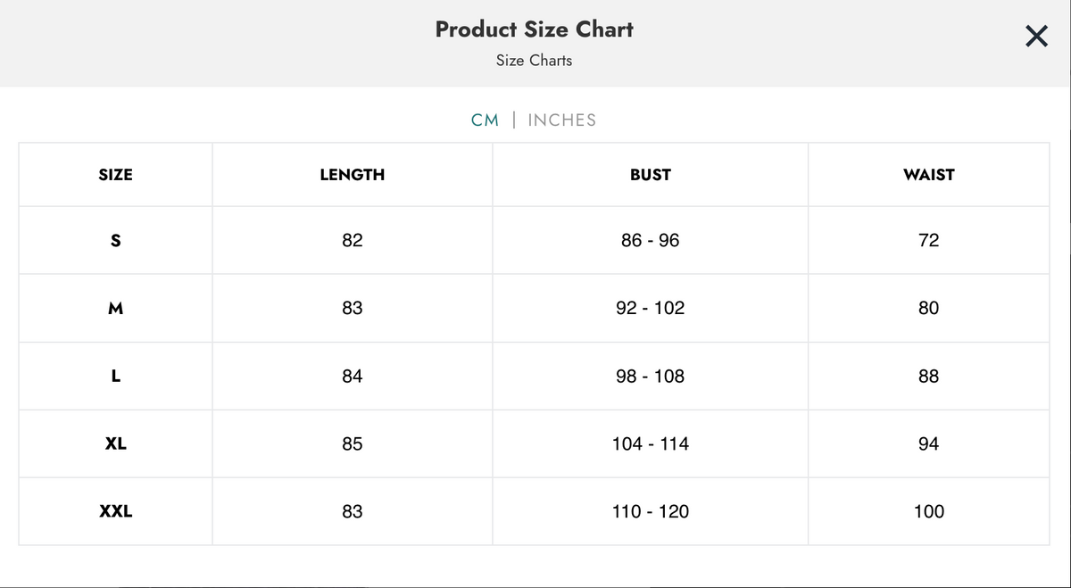 Naughty Kitten Clothing Skull Lace Strappy Slip Dress Size Chart centimetres