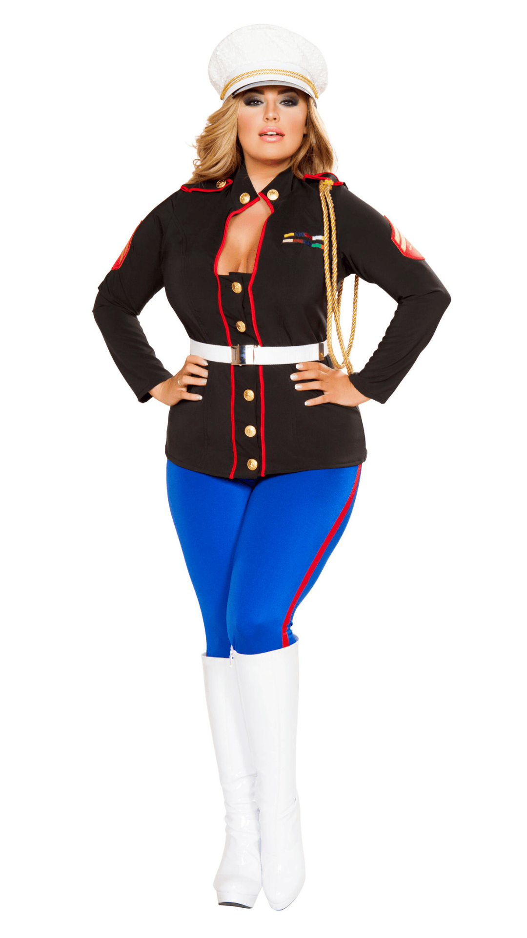 Naughty Kitten Clothing Sexy Marine Corporal Costume Front View Halloween Costume Plus Size