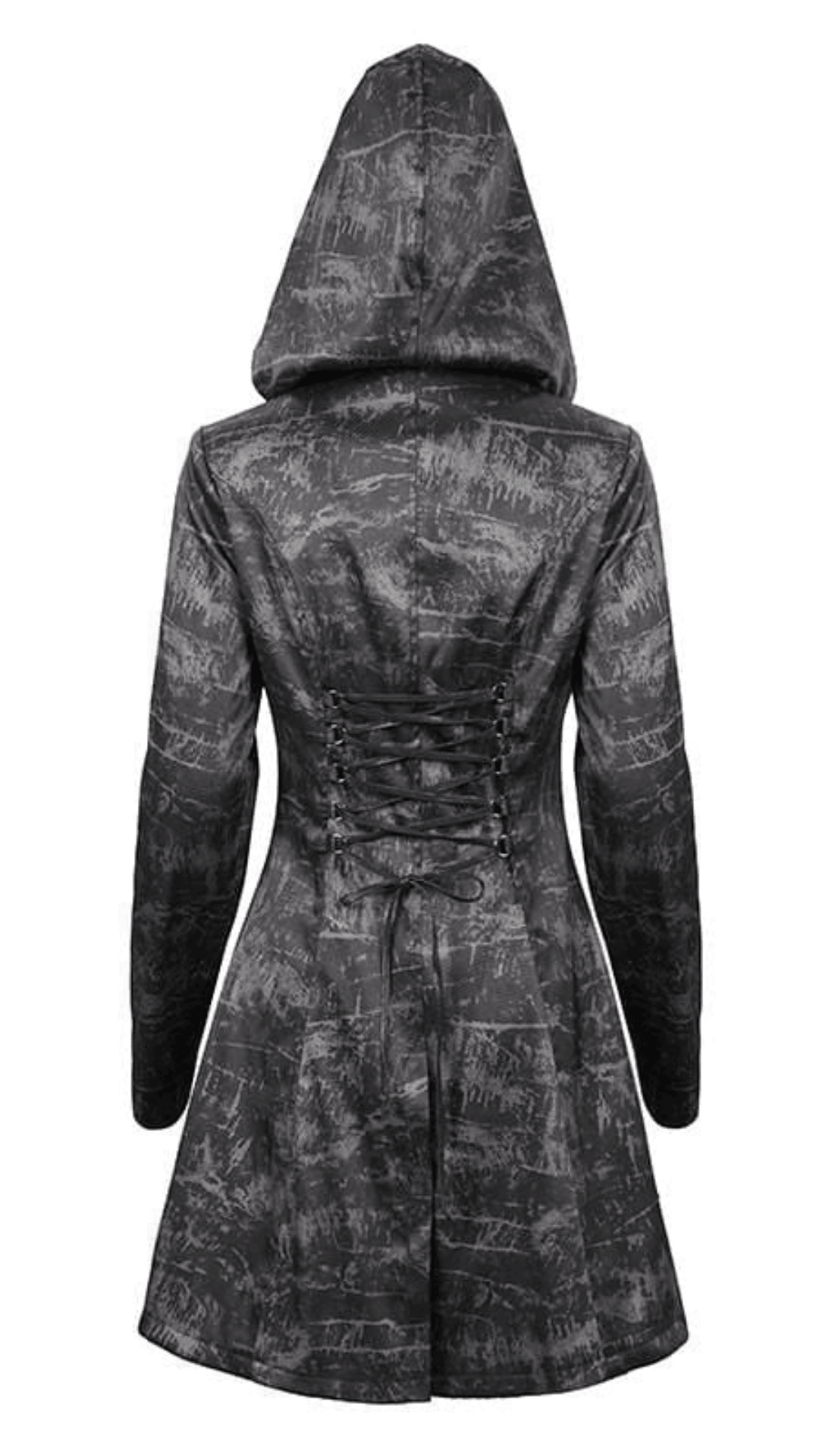 Naughty Kitten Clothing Shadow Hex Hooded Coat Rear View Women's Alternative Gothic Coat
