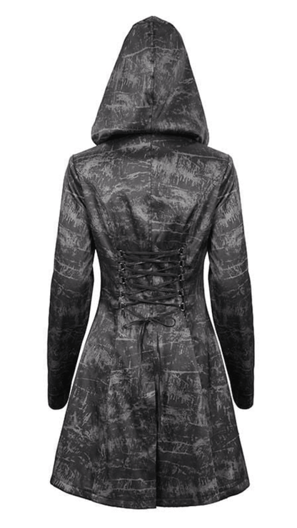Naughty Kitten Clothing Shadow Hex Hooded Coat Rear View Women's Alternative Gothic Coat