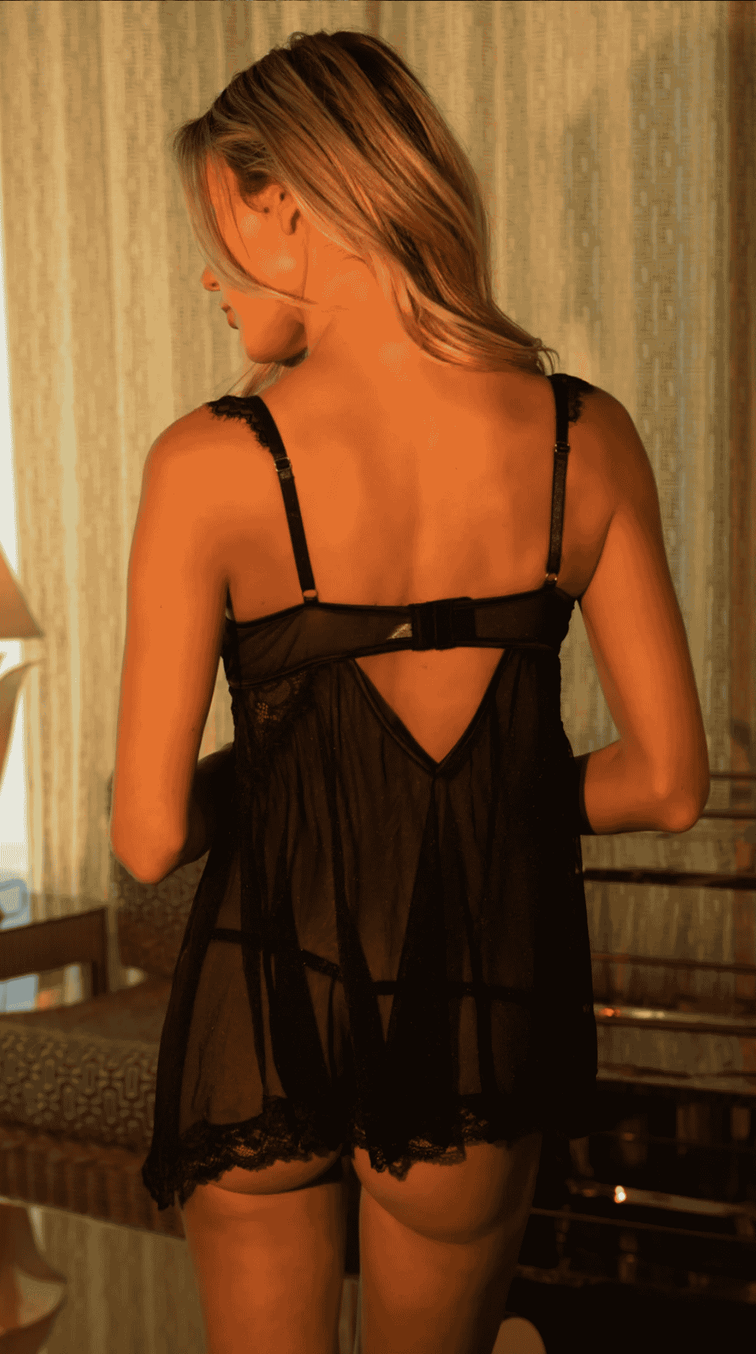 Transparenter Spitzen-Babydoll