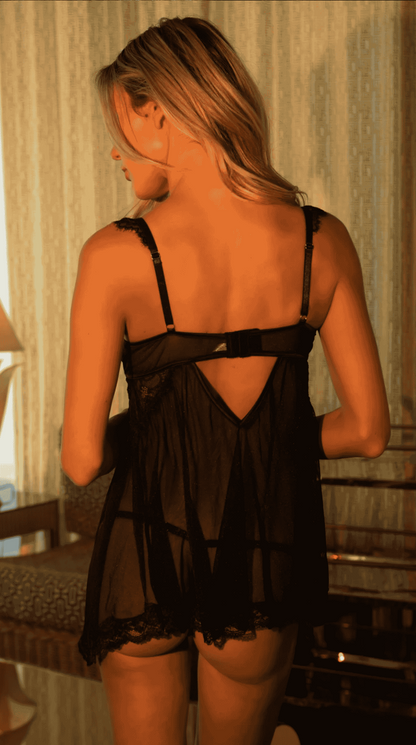 Transparenter Spitzen-Babydoll