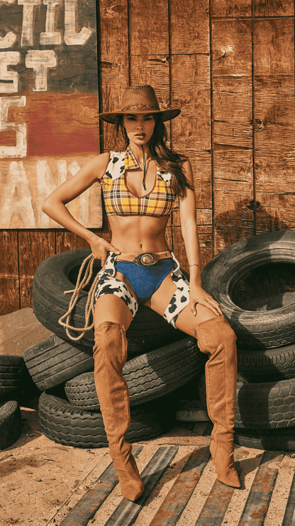 Naughty Kitten Clothing Sheriff Cutie Costume Front View Halloween Costume