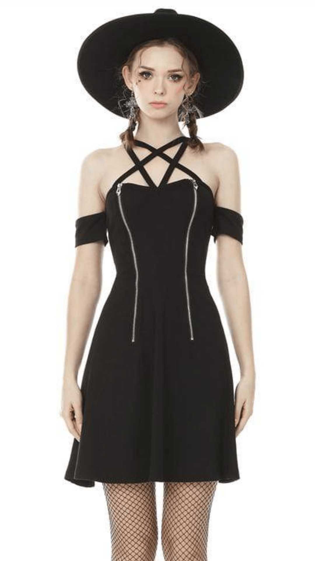 Naughty Kitten Clothing Sinister Hex Dress Front View Alternative Gothic Women's Wear Dress