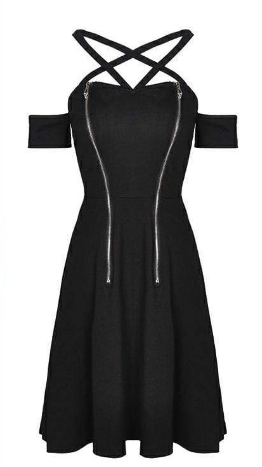 Naughty Kitten Clothing Sinister Hex Dress Front View Alternative Gothic Women's Wear Dress