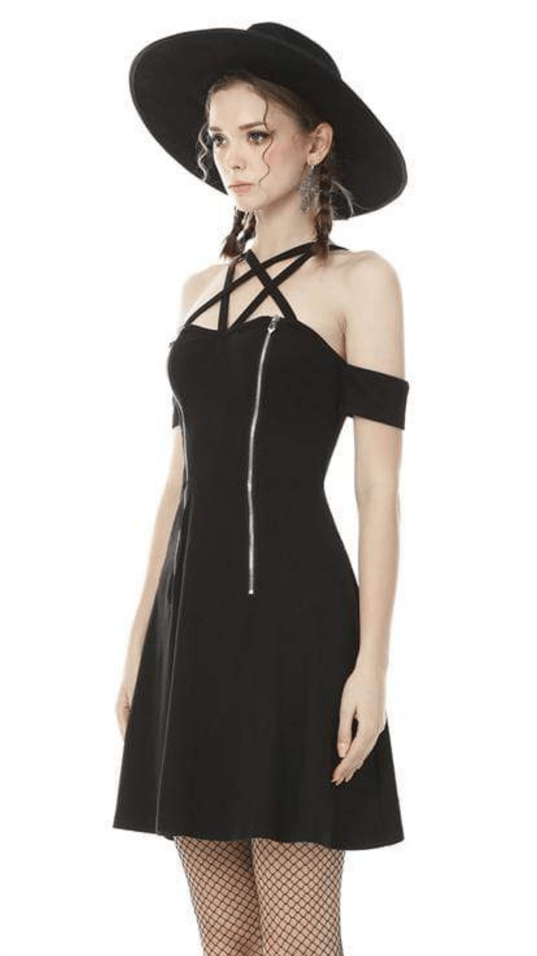 Naughty Kitten Clothing Sinister Hex Dress Side View Alternative Gothic Women's Wear Dress