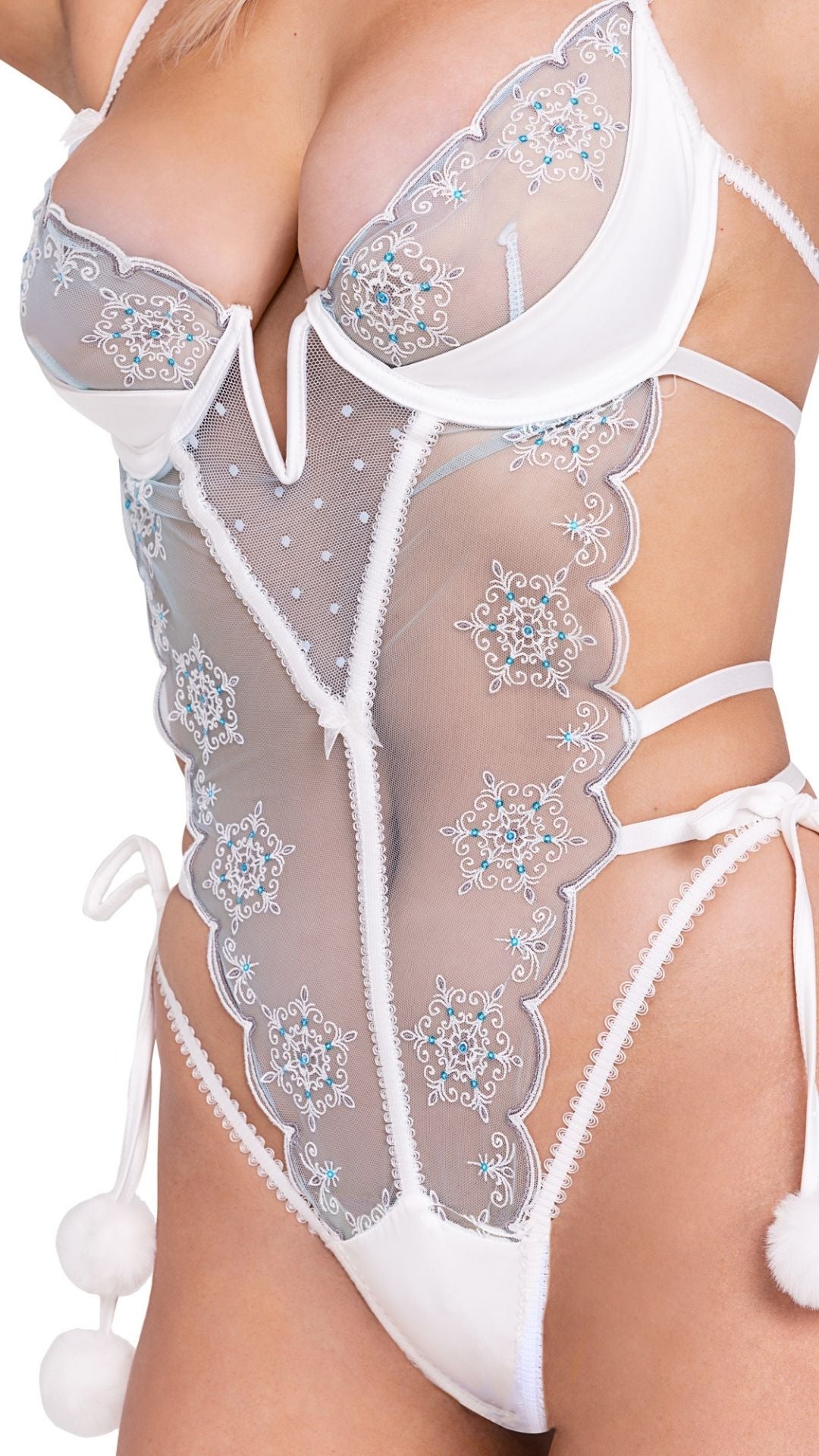 Naughty Kitten Clothing Snow Queen Teddy Close Up View Lingerie