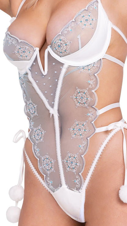 Naughty Kitten Clothing Snow Queen Teddy Close Up View Lingerie