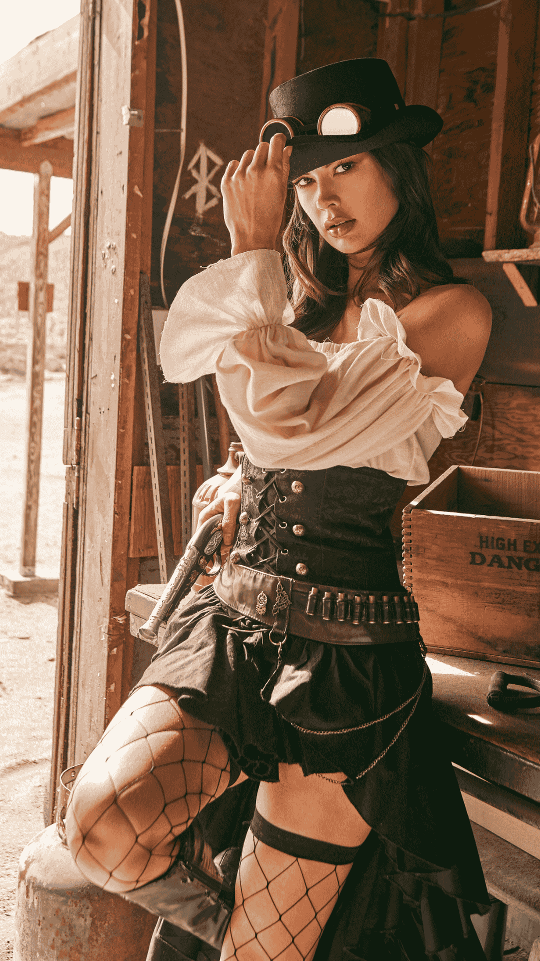 Naughty Kitten Clothing Steampunk Seductress Costume Front View Halloween Costume