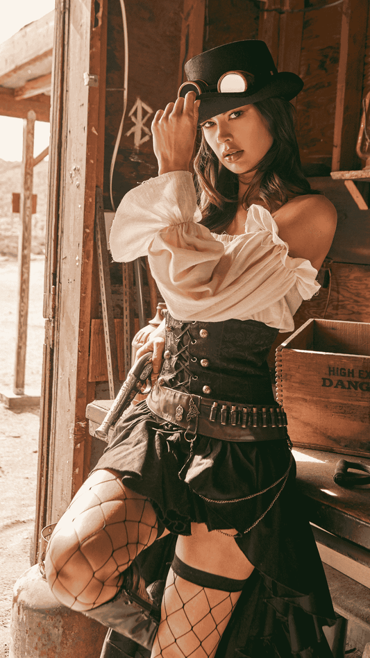 Naughty Kitten Clothing Steampunk Seductress Costume Front View Halloween Costume